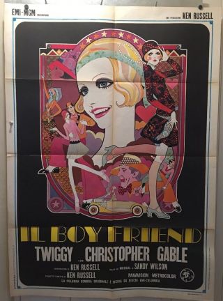 The Boy Friend 1972 Folded Italian 2 Fogli Movie Poster 39”x55” Twiggy