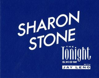 Tonight Show With Jay Leno Celebrity Guest 3.  5 " X4.  5 Door Card Sharon Stone