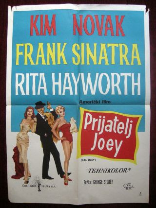 1957 Movie Poster Pal Joey Frank Sinatra Sidney Hayworth Musical Novak