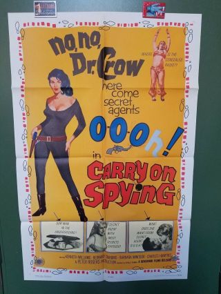 1964 Carry On Spying Poster 27 " X41 " Kenneth Williams Espionage Comedy