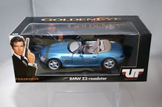 Ut Models 1:18 Scale Goldeneye Bmw Z3 Roadster Bond 007 Die - Cast 1995