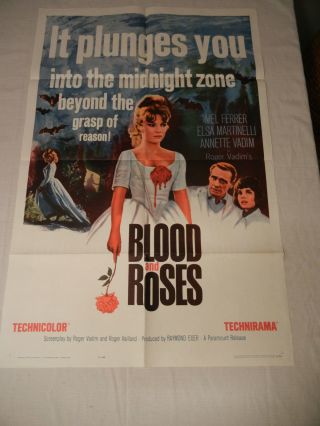 Blood And Roses Poster Annette Vadim/elsa Martinelli 1961 One Sheet