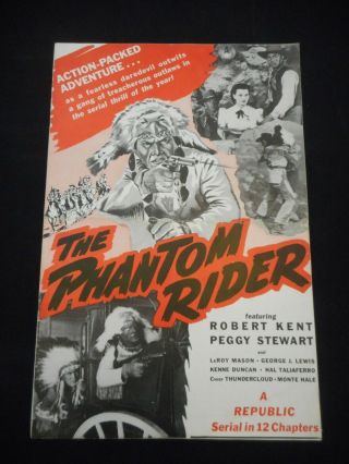 The Phantom Rider 1946 Serial Pressbook Robert Kent Peggy Stewart Western