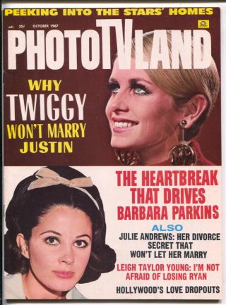 Tv Photoland 10/1967 - Twiggy/barbara Parkins Cover & Stories - Julie Andrews - Lei.