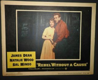 James Dean Natalie Wood Lobby Card " Rebel Without A Cause " Re - Release 1957