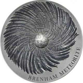 Chad 2016 5000 Francs Brenham Meteorite - Meteorite Art 5oz Silver Coin