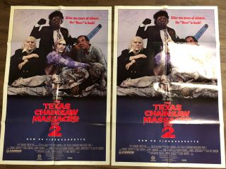 2 Texas Chainsaw Massacre Part 2 (‘86) Folded Version A Movie Posters Signed