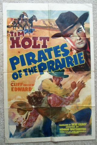 Pirates Of The Prairie 1942 1sht Movie Poster Fld Tim Holt Good