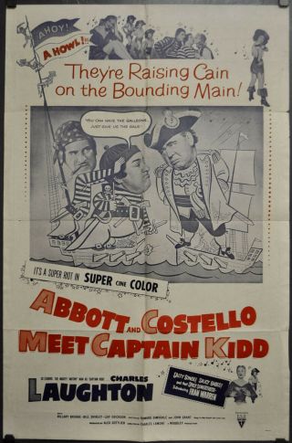 Abbott And Costello Meet Captain Kidd R/1960 Orig 27x41 Movie Poster Bud Abbott