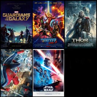 Marvel & Star Wars Ds Movie Poster Lof Of 5
