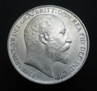 British Silver Proof Crown Edward Vii 1902 Uncirculated