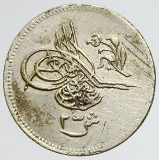 Egypt Ägypten Ottoman Islamic Arabic Coin 2 1/2 Piastres 1277 Year 10 Silver Rr