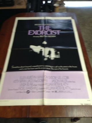 Vintage The Exorcist 1 Sheet Movie Poster 27x41 Folded
