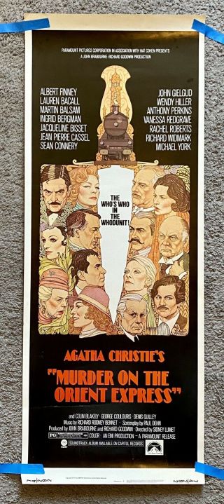 Agatha Christie’s Murder On The Orient Express - 1974 Movie Poster - 14x36