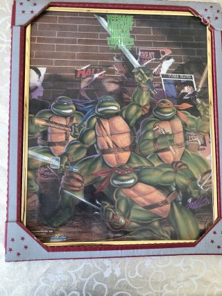 Vintage 1989 Teenage Mutant Ninja Turtles The Movie 16x20 Framed Poster 2709