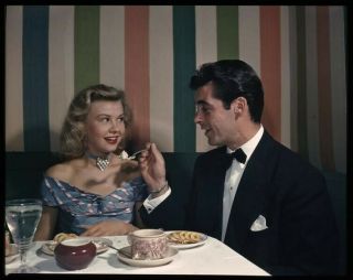 Rory Calhoun Feeding Vera Ellen Vivid Color 1940 