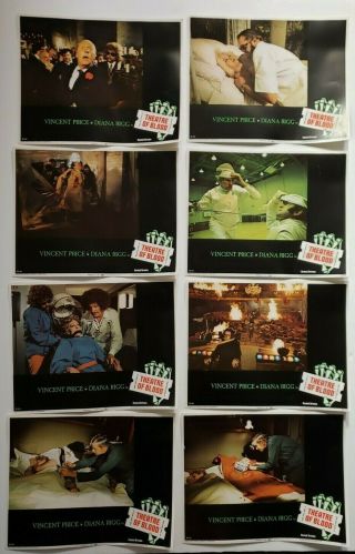 Rare Lobby Card Set Of 8 Of Theater Of Blood Vincent Price 1973 Us