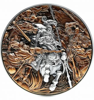 Lu Bu Battle Against Three Heroes 2 Oz Silver Coin 10000 Francs Chad 2021