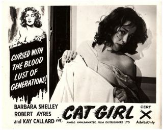 Cat Girl 1957 8x10 Lobby Card Barbara Shelley Sexy Pose As Cat Girl