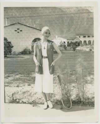 Marian Marsh Sporty Vintage Fashion Portrait Photo Tennis 1931