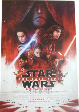 Star Wars The Last Jedi Movie Final 1sheet Ds Poster Double 2 Sided