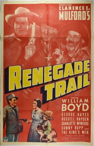 1939 Paramount Pictures Film Poster Renegade Trail - Cr - 22