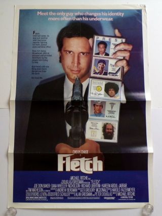Fletch Chevy Chase Vintage 27x41 One Sheet Movie Poster 1984 Comedy