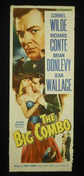 The Big Combo 1955 Insert Poster 14x36 Film Noir Cornel Wilde Richard Conte