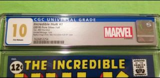 Marvel Comics The Incredible Hulk 1 Silver Foil - CGC Gem 10 2