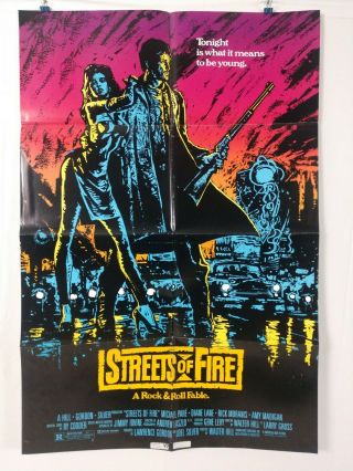 Streets Of Fire - Folded Movie Poster 1984 - Walter Hill Diane Lane