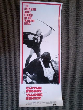 Captain Kronos Vampire Hunter 1974 Insert Movie Poster Horror Thriller