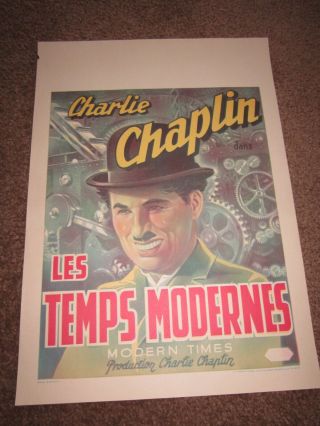 Modern Times Movie Poster Rolled 14x21 Charlie Chaplin French