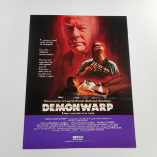 Demon Warp Movie Poster Flyer Sci - Fi Alien Horror George Kennedy 1988 2