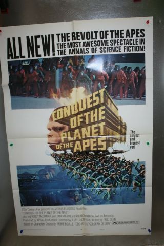 Conquest Of The Planet Of The Apes 1972 One Sheet Poster 27x41