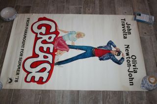 Grease 1978 Rolled Movie Poster John Travolta Olivia Newton John Litho