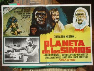 Planet Of The Apes Sci - Fi Charlton Heston Art Mexican Lobby Card