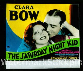 1929 Glass Slide Movie The Saturday Night Kid Clara Bow Paramount Picture Film