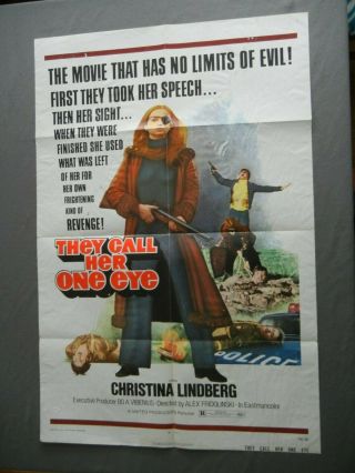 They Call Her One Eye - 1974 1sh Movie Poster 27x41 Christina Lindberg