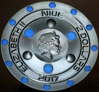 UFO ROSWELL INCIDENT 70th Anniversary Silver Coin 2$ Niue 2017 2