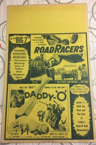 Benton Window Card Hotrod Daddy - O Road Racers 1950’s Rock N’ Roll Movie Poster