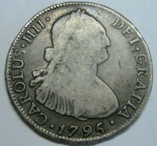 1795 Santiago 4 Real Chile Charles Iv Assayer Da Colonial Silver Spanish Coin