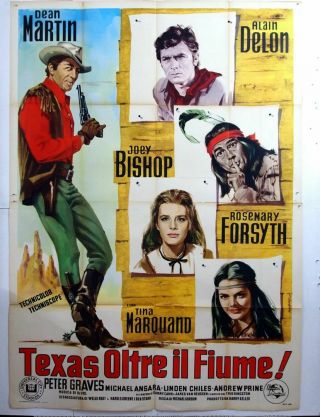 Poster 4sh - Texas Across The River - Dean Martin - Alain Delon - Western - C74 - 17
