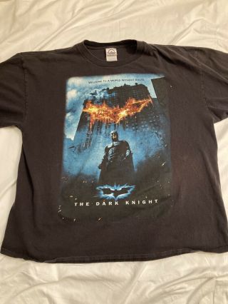 Batman The Dark Knight 2008 Vintage Movie Promo Shirt Size Xl