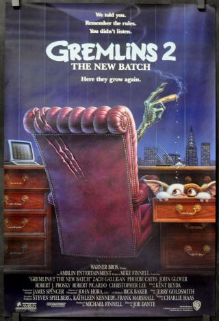 Gremlins 2 1990 27x40 Ss Rolled Movie Poster Zach Galligan Phoebe Cates