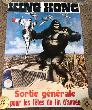 1976 King Kong German A1 Movie Poster,  Folded,  23x33