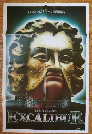 Excalibur 1981 Advance Teaser 27x41 " One Sheet Movie Poster King Arthur Merlin