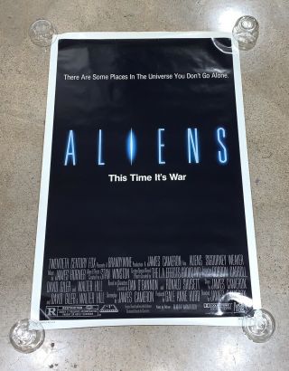 Vtg 80s Aliens Movie Poster 1986 Roll 41 X 27 Sigourney Weaver Horror