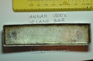 Mw13807 Vietnam; Minh Mang 10 Lang Secee Silver Bar 1800 