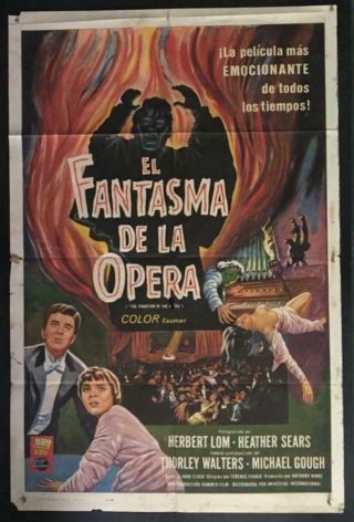 Hammer Horror Herbert Lom Heather Sears Phantom Of The Opera Movie Poster 2474
