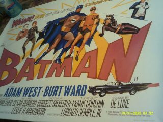 Batman Movie Poster 1966 38 " Wide 28 " Tall Poster Burt Ward Adam West